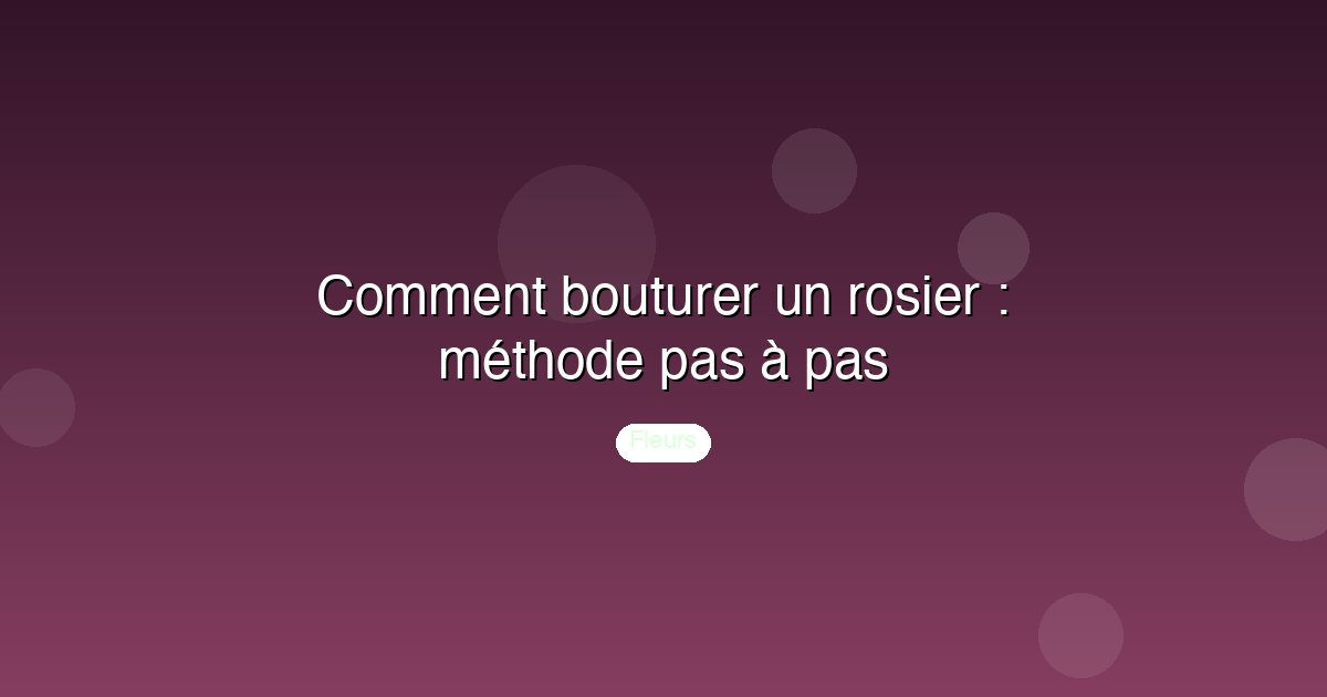 Comment bouturer un rosier : méthode pas à pas