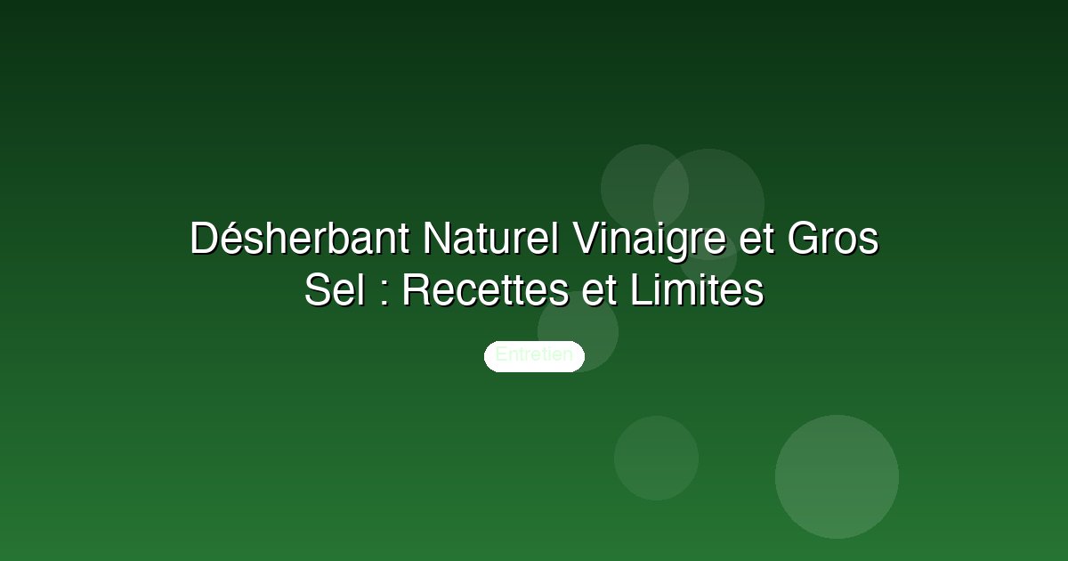 Désherbant Naturel Vinaigre et Gros Sel : Recettes et Limites