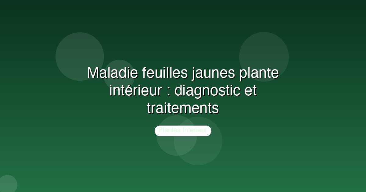 Maladie feuilles jaunes plante intérieur : diagnostic et traitements