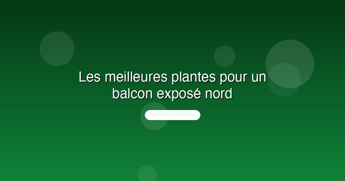Les meilleures plantes pour un balcon exposé nord