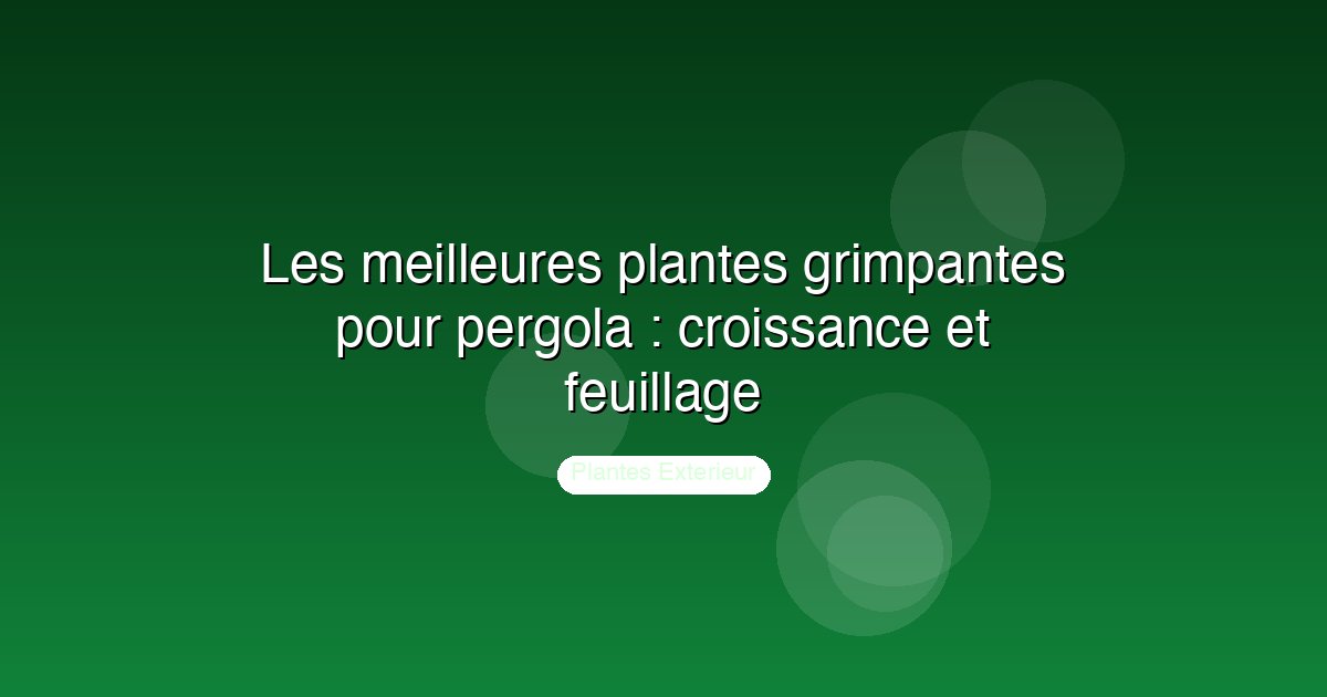 Les meilleures plantes grimpantes pour pergola : croissance et feuillage