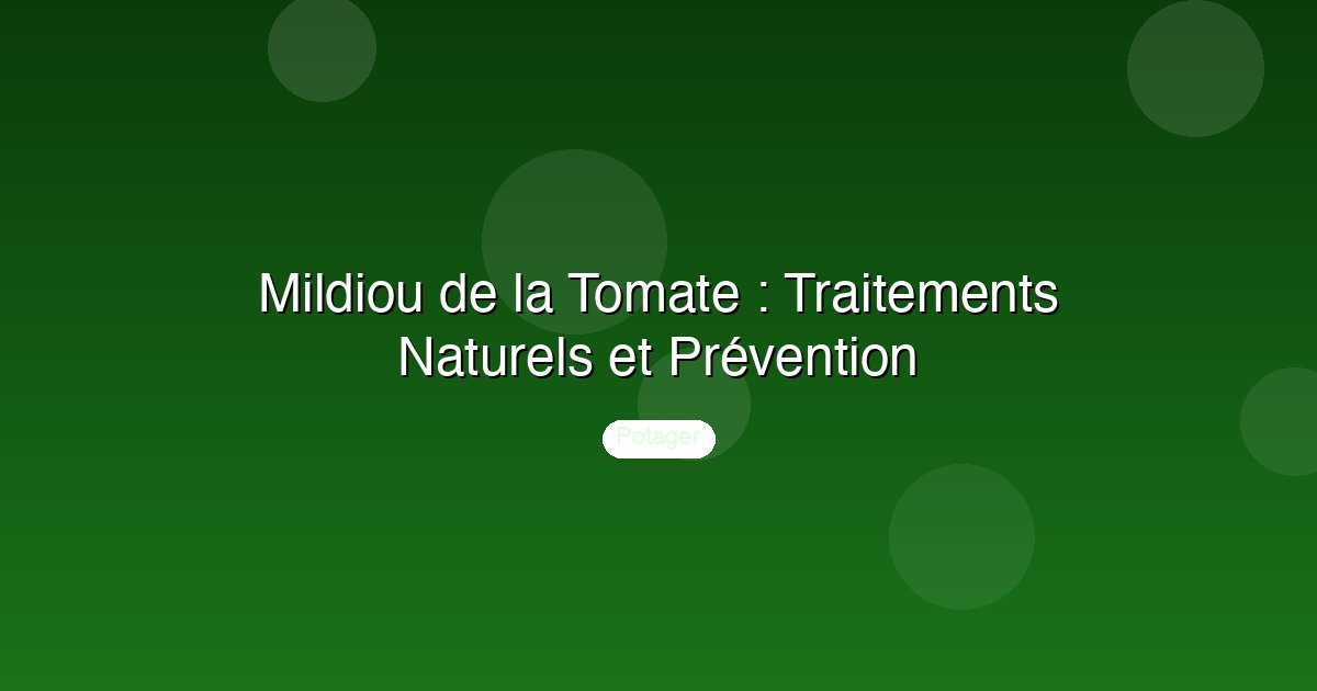 Mildiou de la Tomate : Traitements Naturels et Prévention