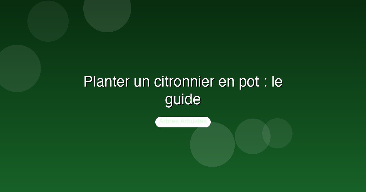 Planter un citronnier en pot : le guide