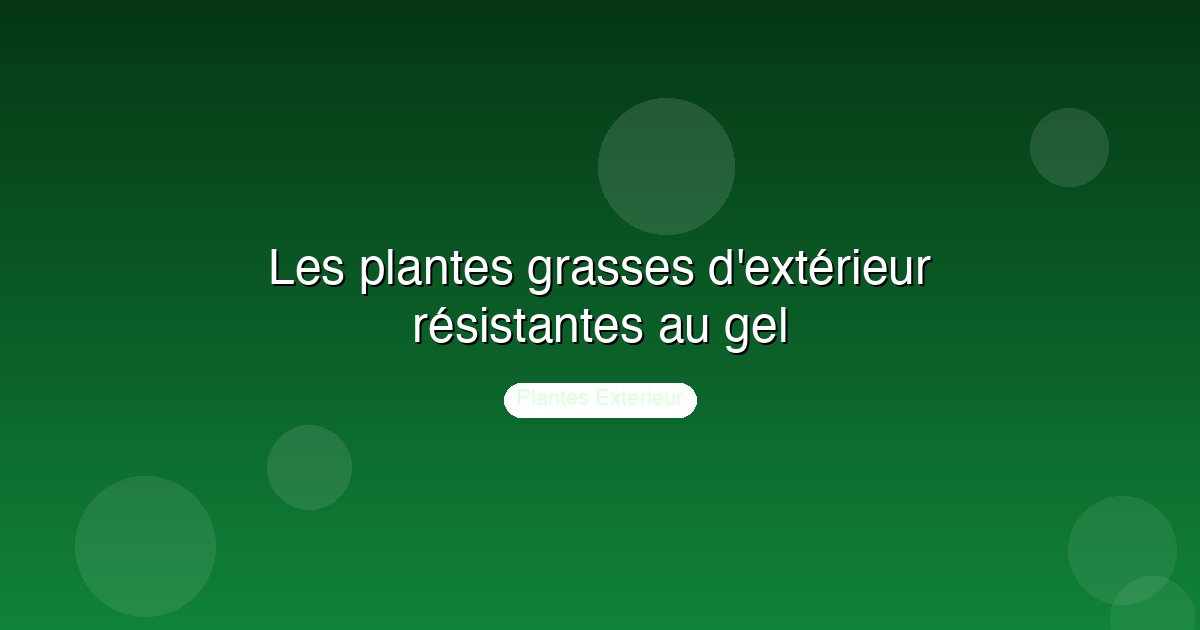 Les plantes grasses d'extérieur résistantes au gel