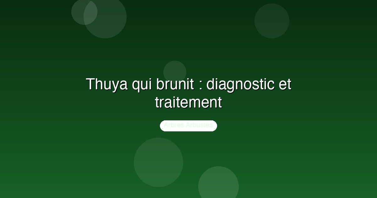 Thuya qui brunit : diagnostic et traitement